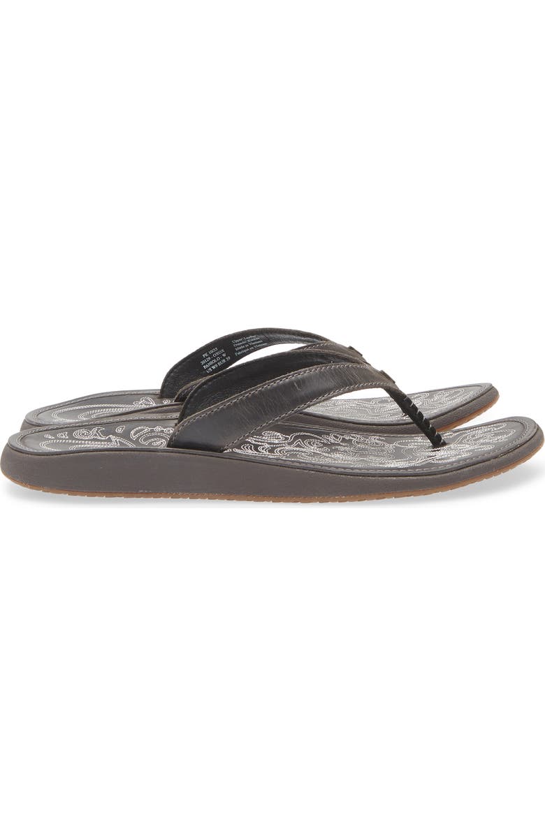OluKai Paniolo Flip Flop, Alternate, color, Onyx / Onyx