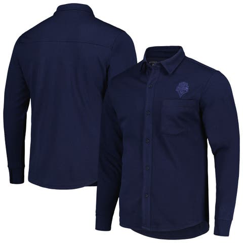Men's Antigua Navy Seattle Sounders FC Streamer Diamond Button-Up Shacket