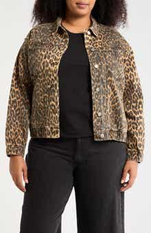DR2 by Daniel Rainn Leopard Print Oversize Trucker Jacket