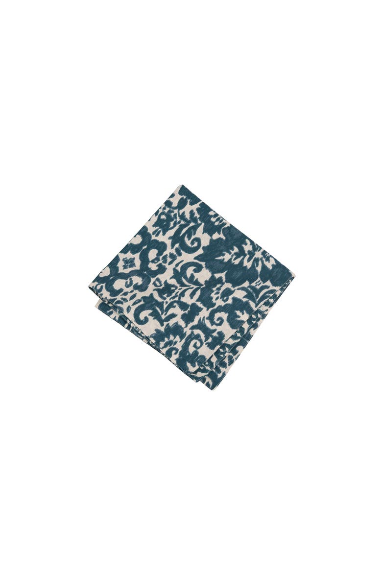 Madison Adriatic Vintage 100% Cotton Set of 6 Cloth Napkins, Main, color, Blue