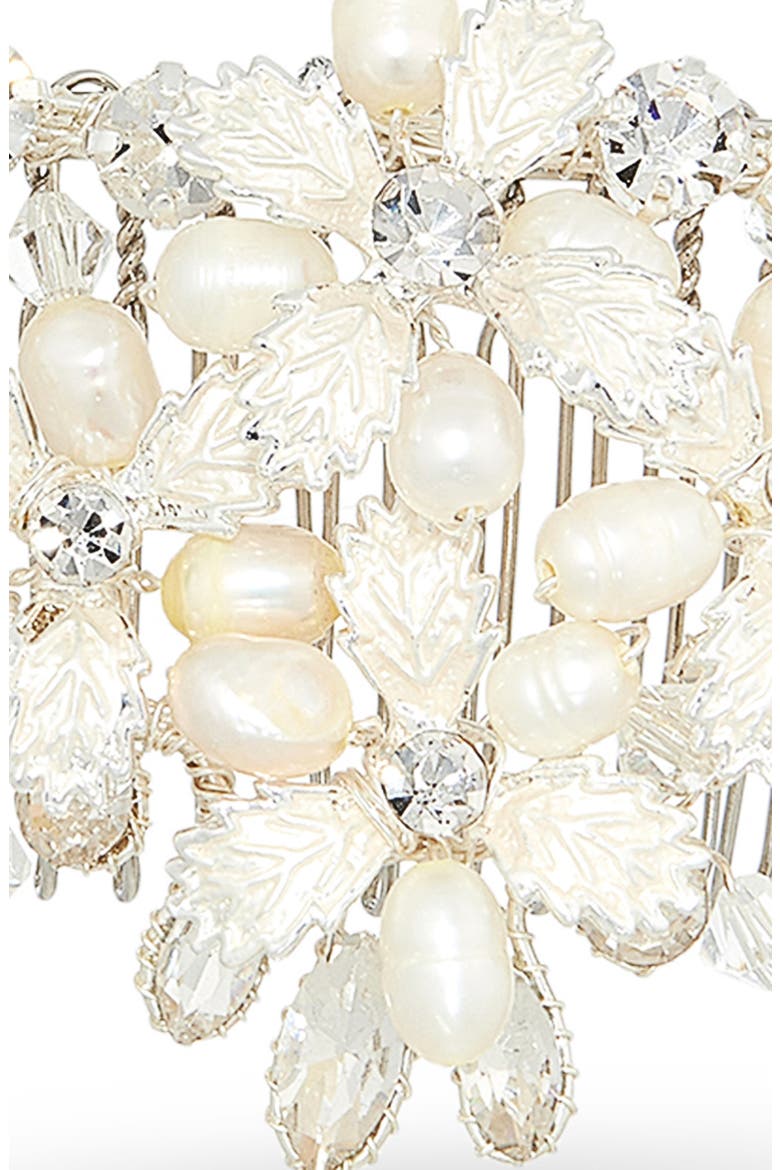 Caressa Halo Comb (Nordstrom Exclusive), Alternate, color, SILVER/ FRESHWATER PEARL