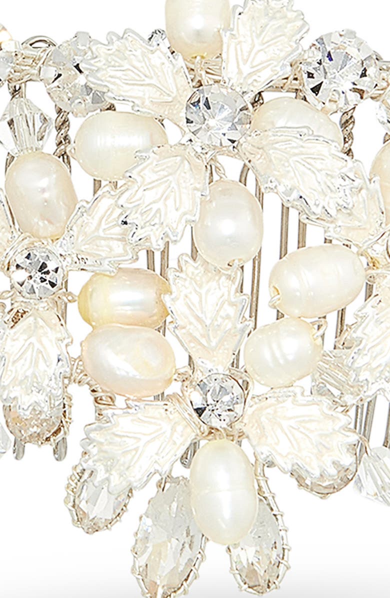 Brides & Hairpins Caressa Halo Comb, Alternate, color, Silver/ Freshwater Pearl