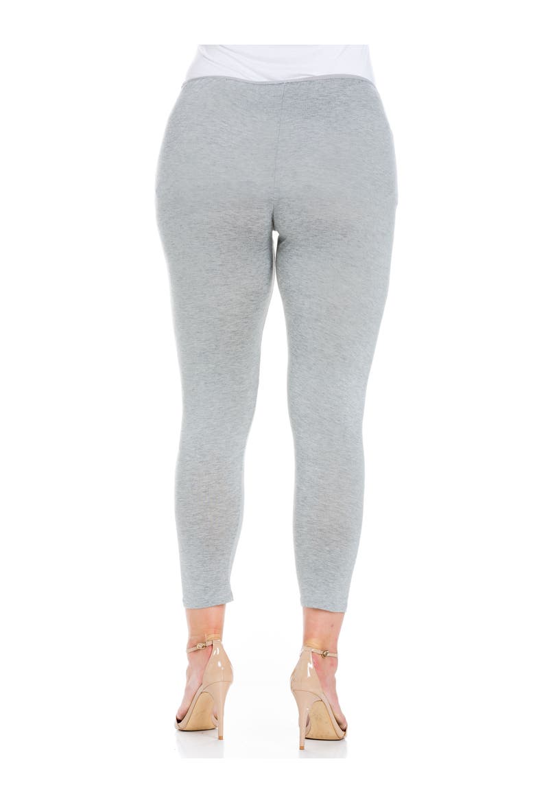 Plus Size Ankle Length Leggings, Alternate, color, Heather