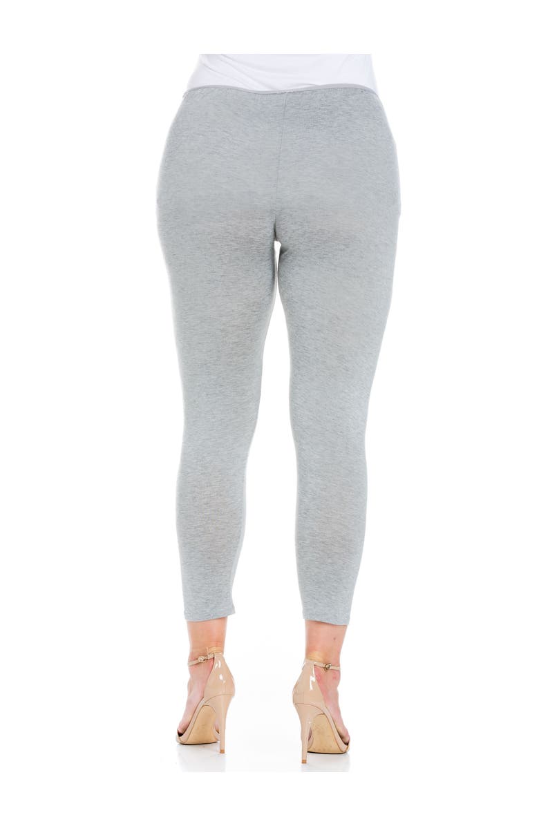 24seven Comfort Apparel Plus Size Ankle Length Leggings, Alternate, color, Heather