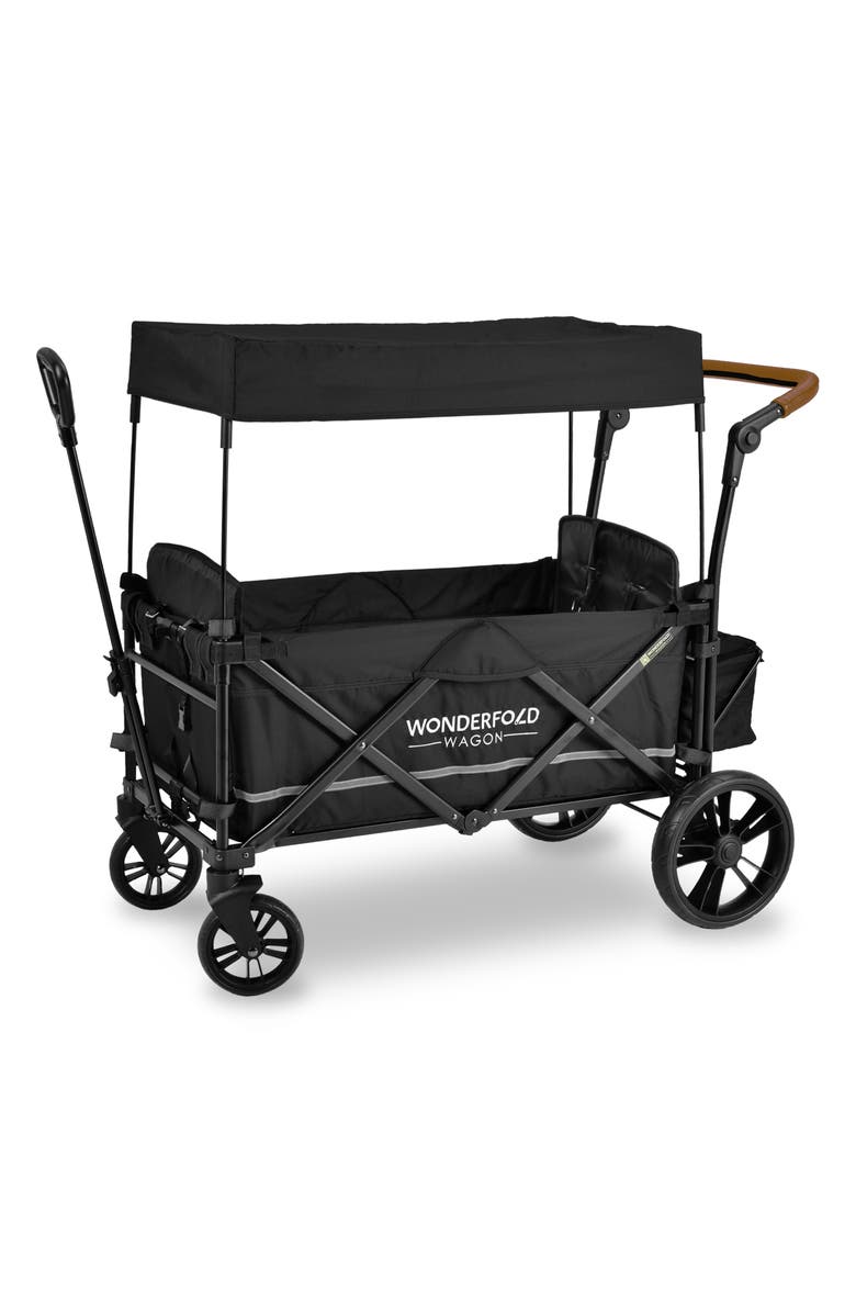 WonderFold Wagon Push/Pull Double Stroller Wagon - Black, Main, color, 