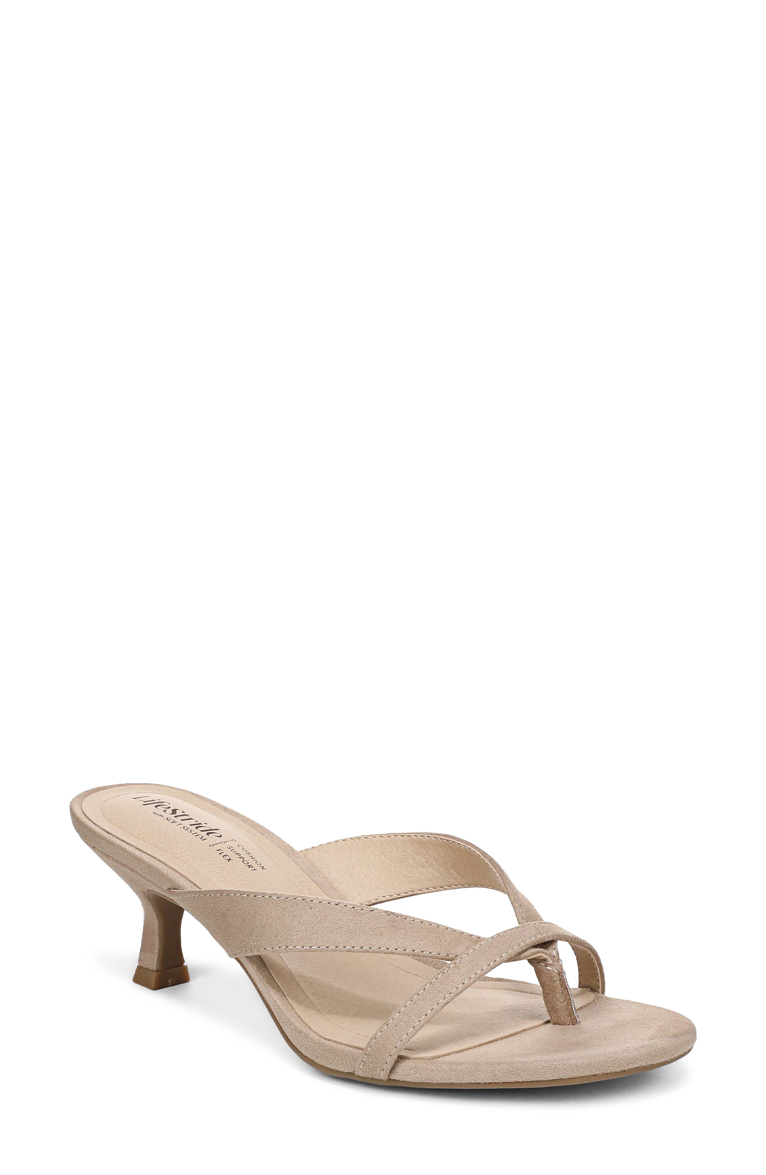 Navine Kitten Heel Flip Flop, Main, color, DARK TAN