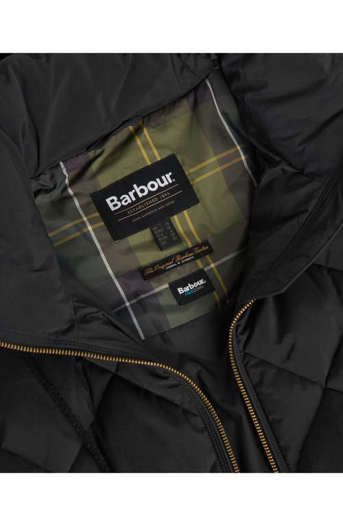 Barbour Kirkton Longline Puffer Coat In Black