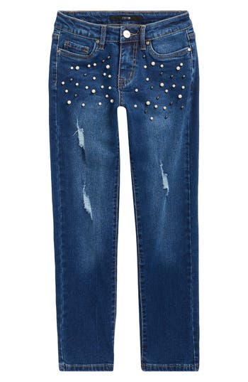 Joe's Jeans Kids' Lara Embellished Straight Leg Jeans In Blue
