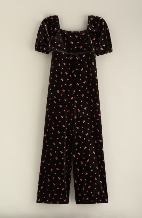 Kids' Velour Wide Leg Jumpsuit