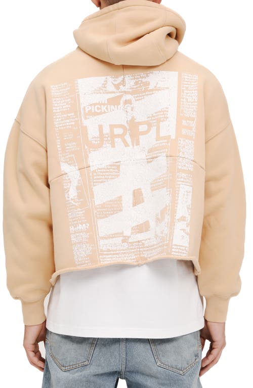 Purple Brand Oversize Heavyweight Fleece Graphic Hoodie In Ecru
