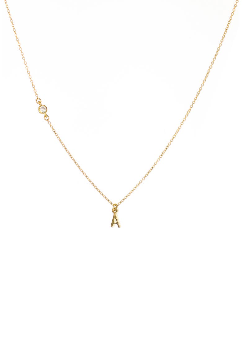 Initial Pendant Necklace, Main, color, GOLD A