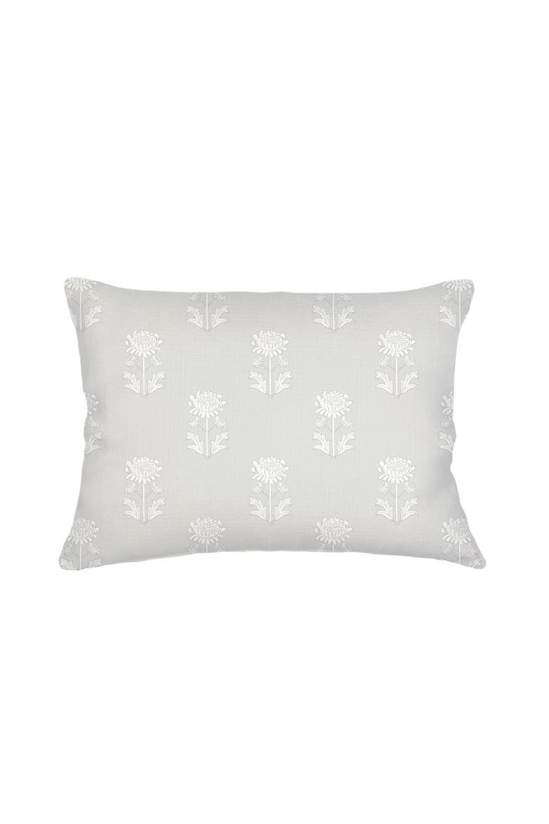 Block Print Linen Pillow with Down Insert, Alternate, color, Grey