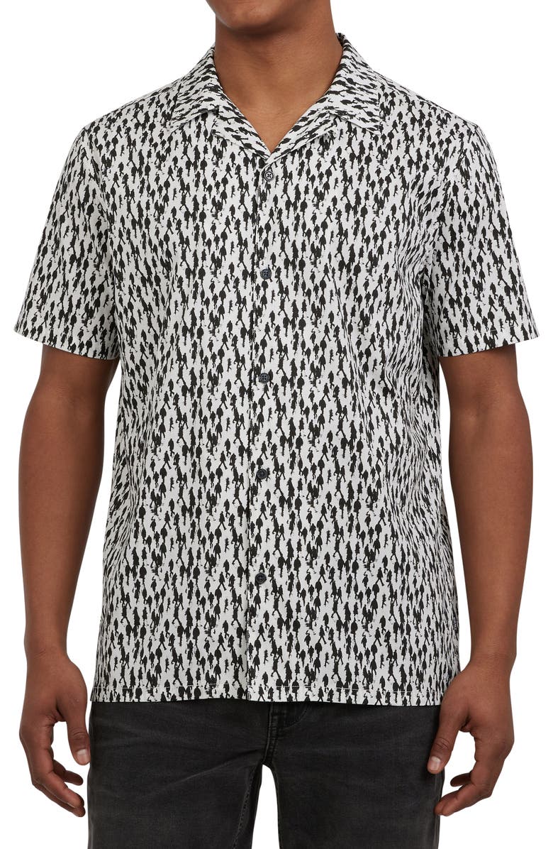 DKNY SPORTSWEAR Malcolm Short Sleeve Camp Shirt, Alternate, color, White