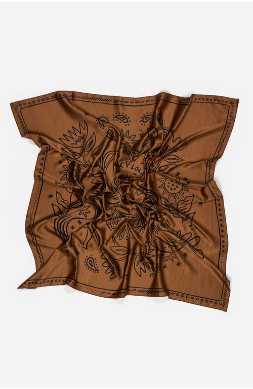 Bimba Y Lola Two-tone Esoteric Scarf In Brown