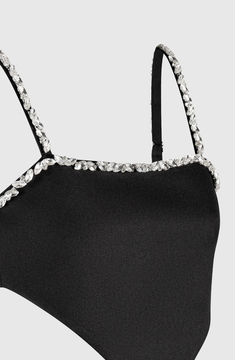 Manière De Voir Eloise Embellished Strap Handkerchief Top, Alternate, color, Black