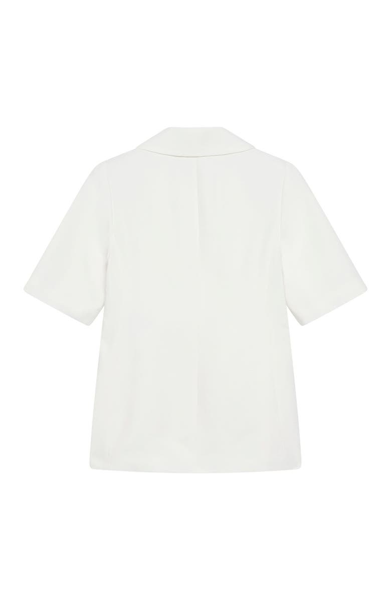 MINT VELVET Linen Blend Short Sleeve Blazer, Alternate, color, Cream