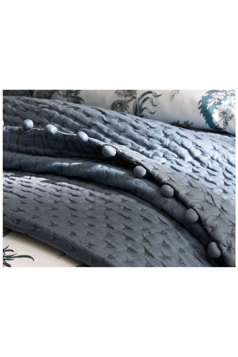 Margaret Pompom Quilted Silk Comforter, Alternate, color, EVENING
