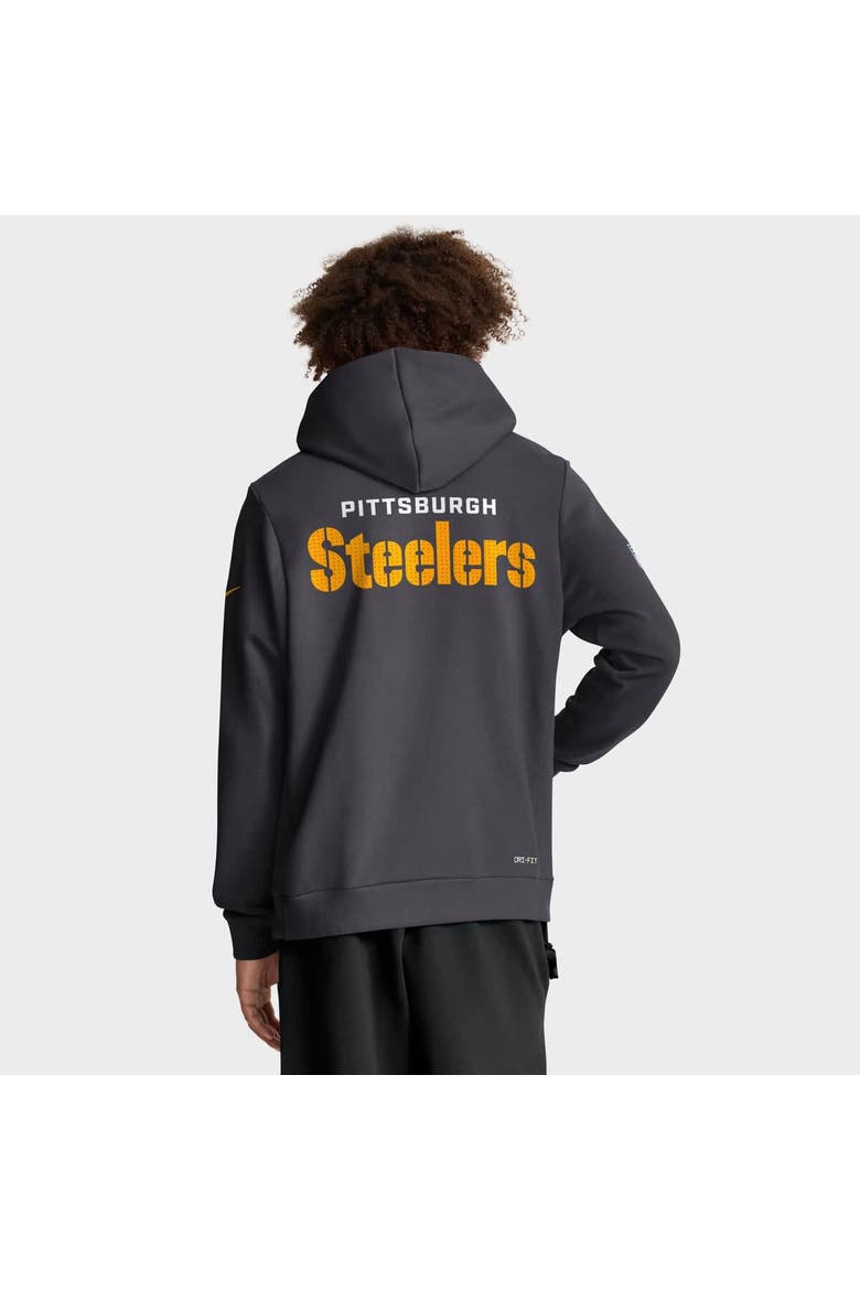 Men's Nike Anthracite Pittsburgh Steelers Sideline Standard Issue Initial Home Dri-FIT Hoodie, Alternate, color, Anthracite