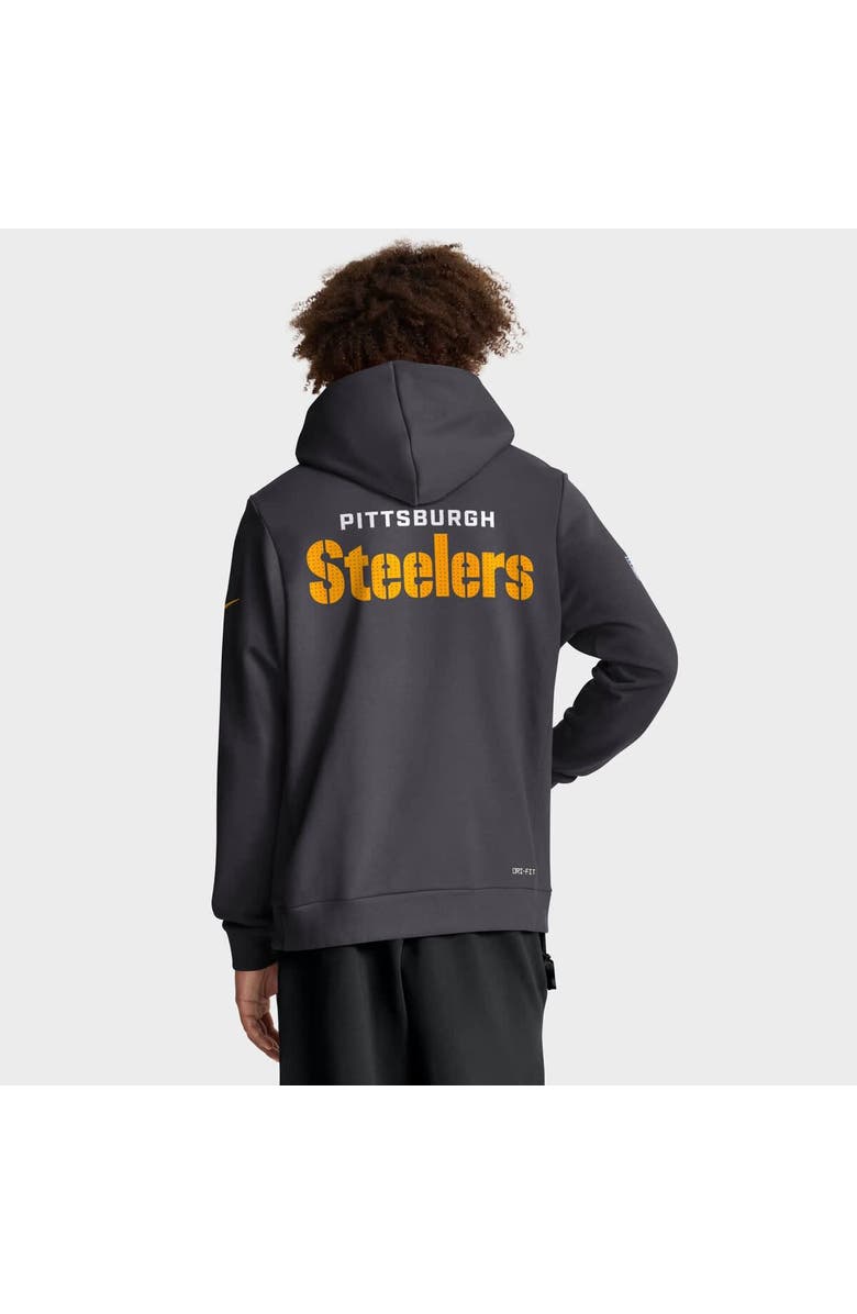 Nike Men's Nike Anthracite Pittsburgh Steelers Sideline Standard Issue Initial Home Dri-FIT Hoodie, Alternate, color, Anthracite