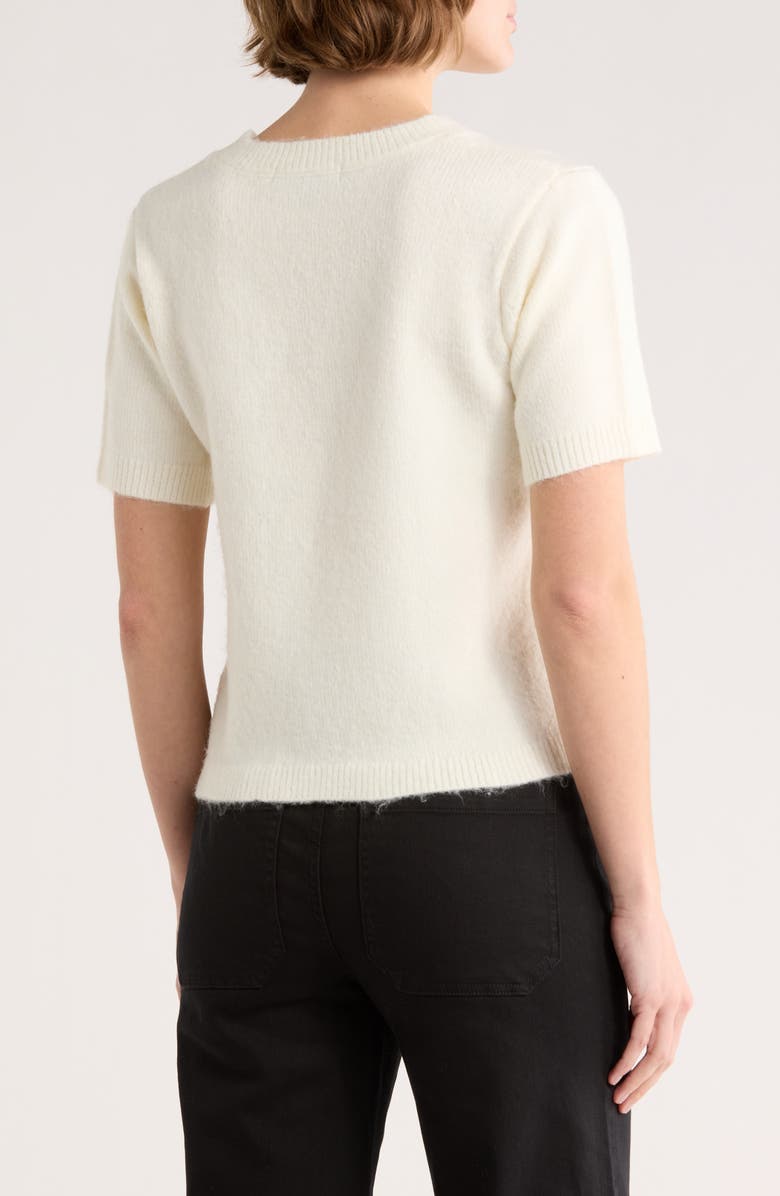 Sanctuary Je t'aime Short Sleeve Sweater, Alternate, color, Scone White