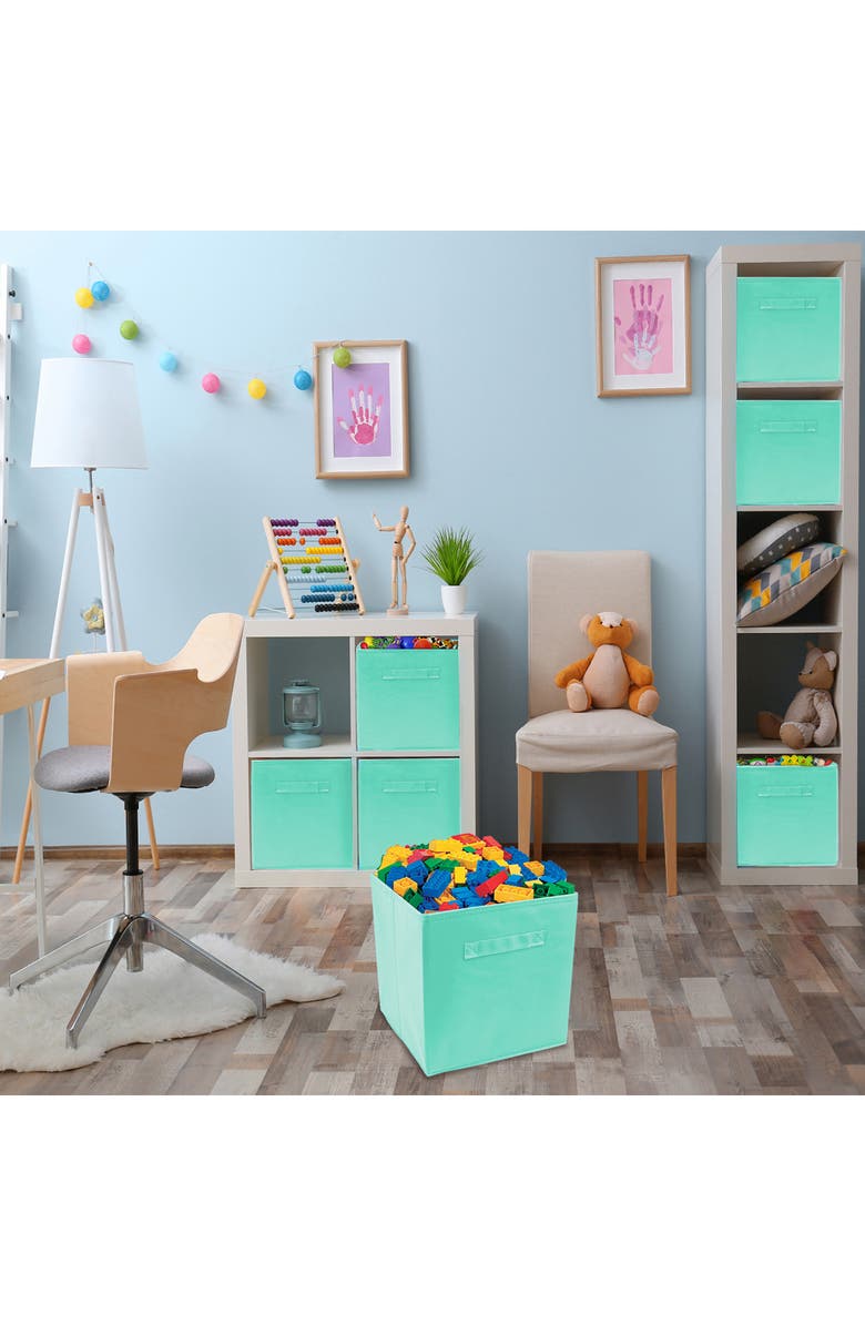 SORBUS Foldable Storage Cube Basket Bin - Set of 6 - Teal, Alternate, color, Teal