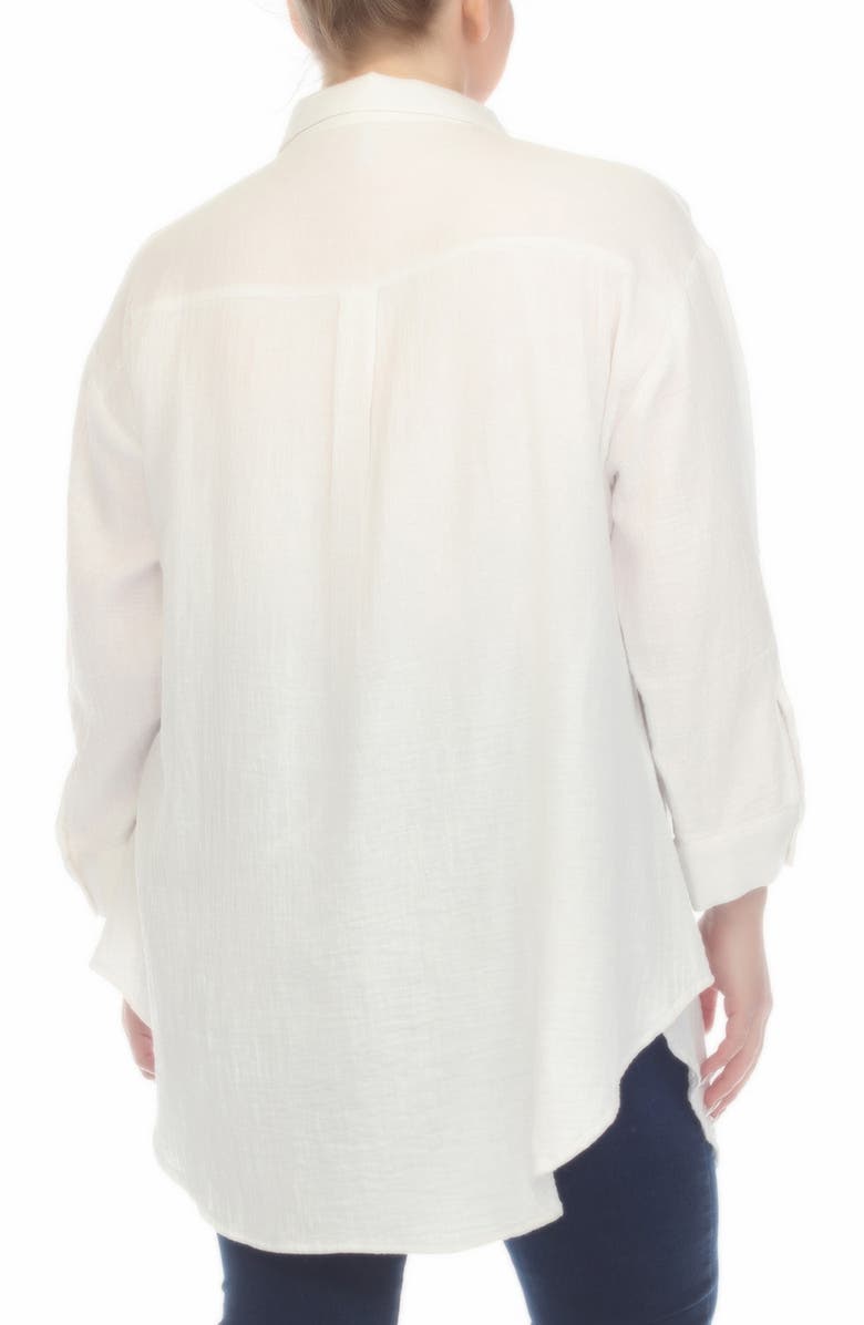 BOHO ME Gauze Button-Up Shirt, Alternate, color, White