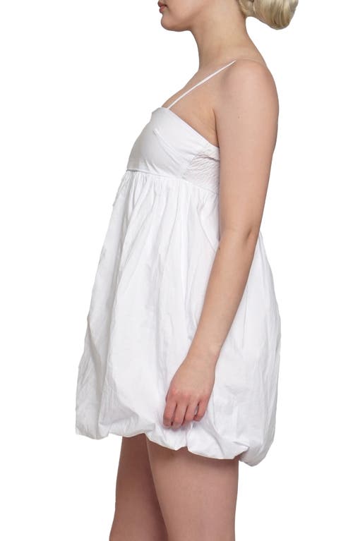 Know One Cares Bubble Hem Babydoll Minidress In White