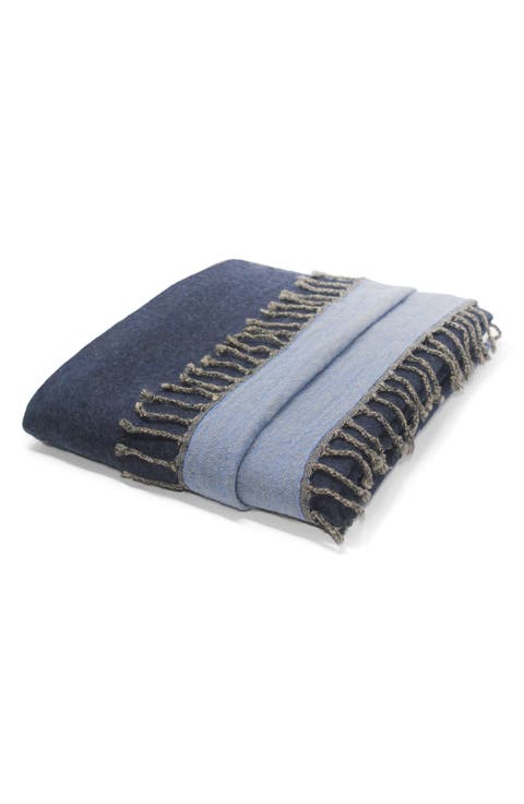 Reversible Merino Wool Throw Blanket