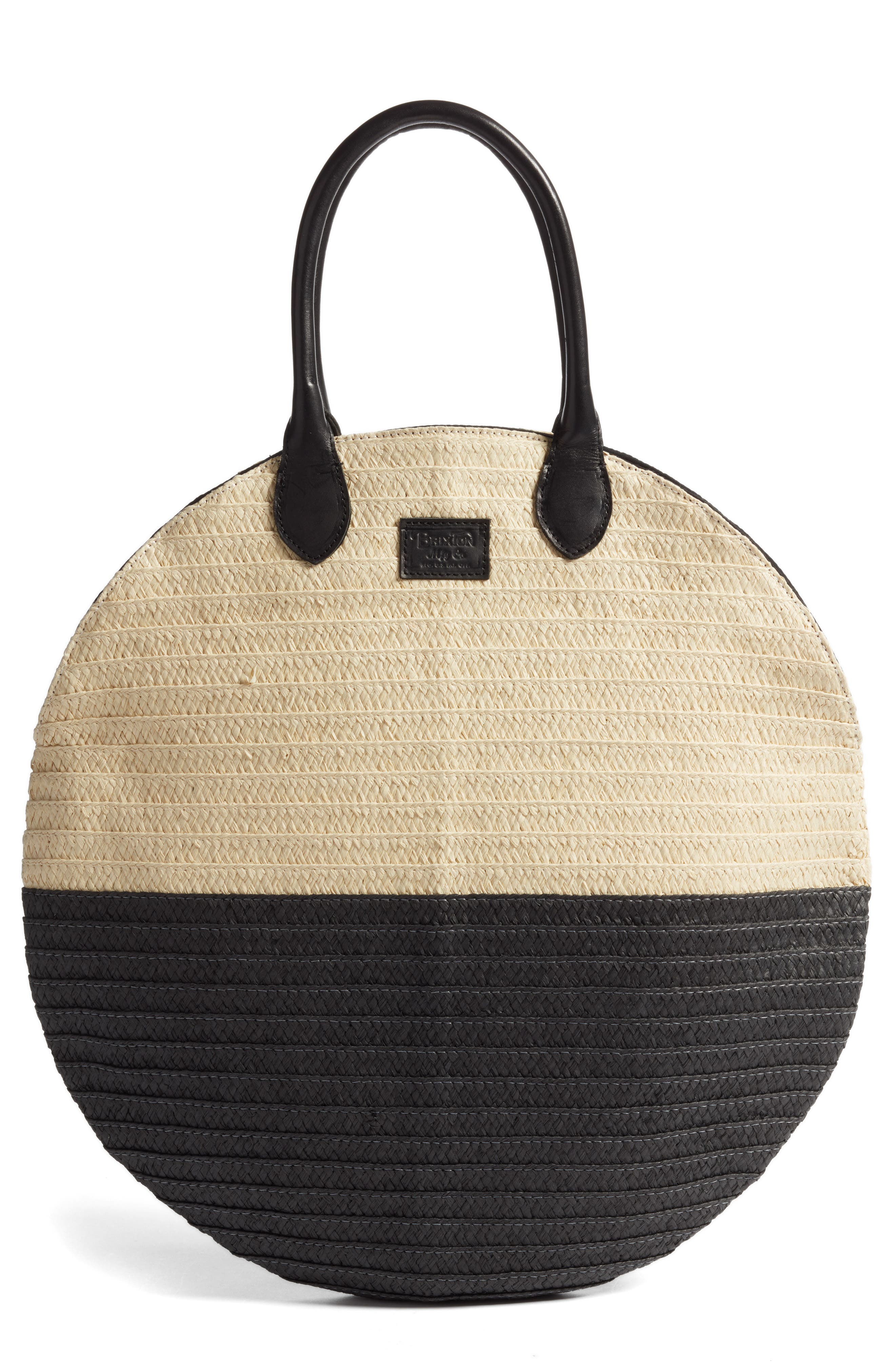 Brixton Amalie Straw Circle Tote, Main, color, 