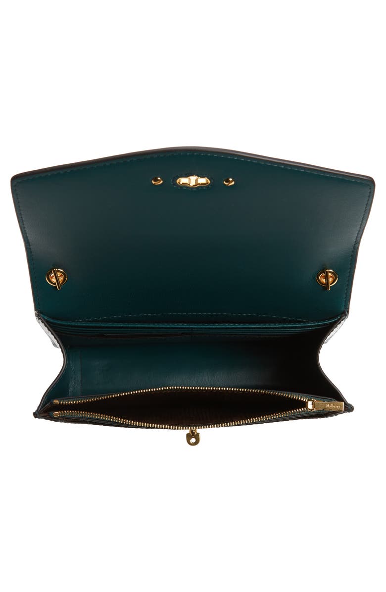 Mulberry Small Darley Croc Embossed Leather Wallet on a Chain, Alternate, color, 