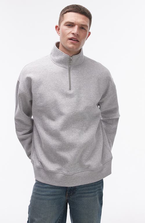TOPMAN TOPMAN OVERSIZE QUARTER ZIP SWEATSHIRT 