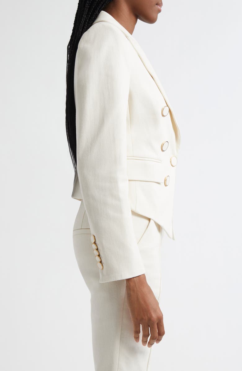 Veronica Beard Diego Stretch Cotton Dickey Jacket, Alternate, color, Ecru