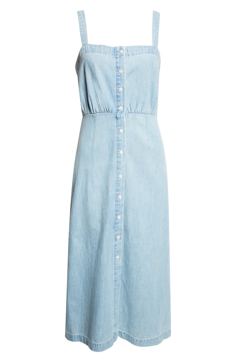 Veronica Beard Delondra Denim Sundress, Main, color, Big Splash