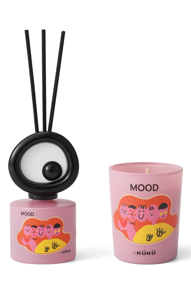 WEKUKU Big Eye Tomato Leaves Scented Candle & Fragrance Diffuser Gift Set, Alternate, color, Red