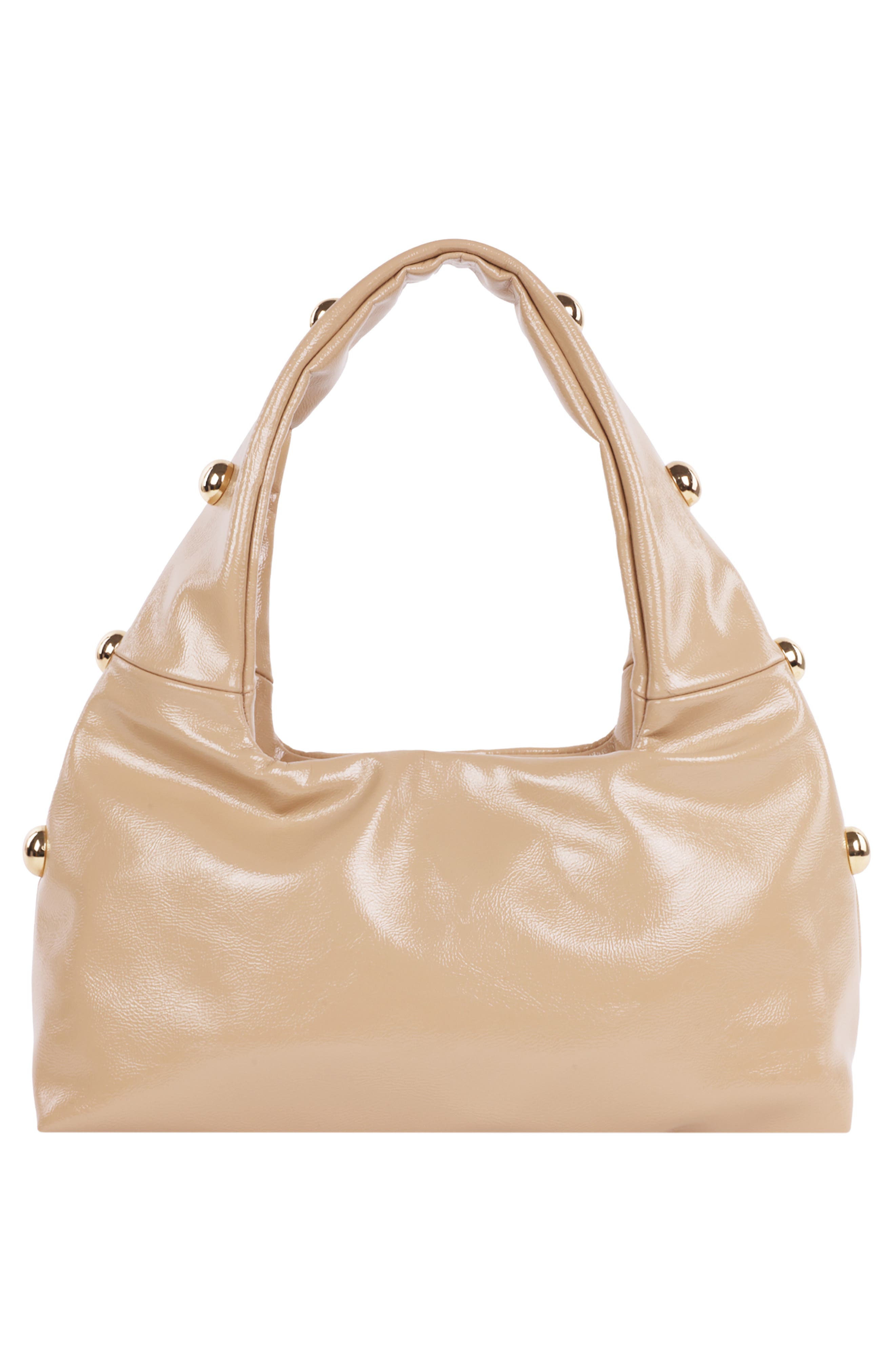 JASON WU Studded Patent Shoulder Bag, Alternate, color, Tan