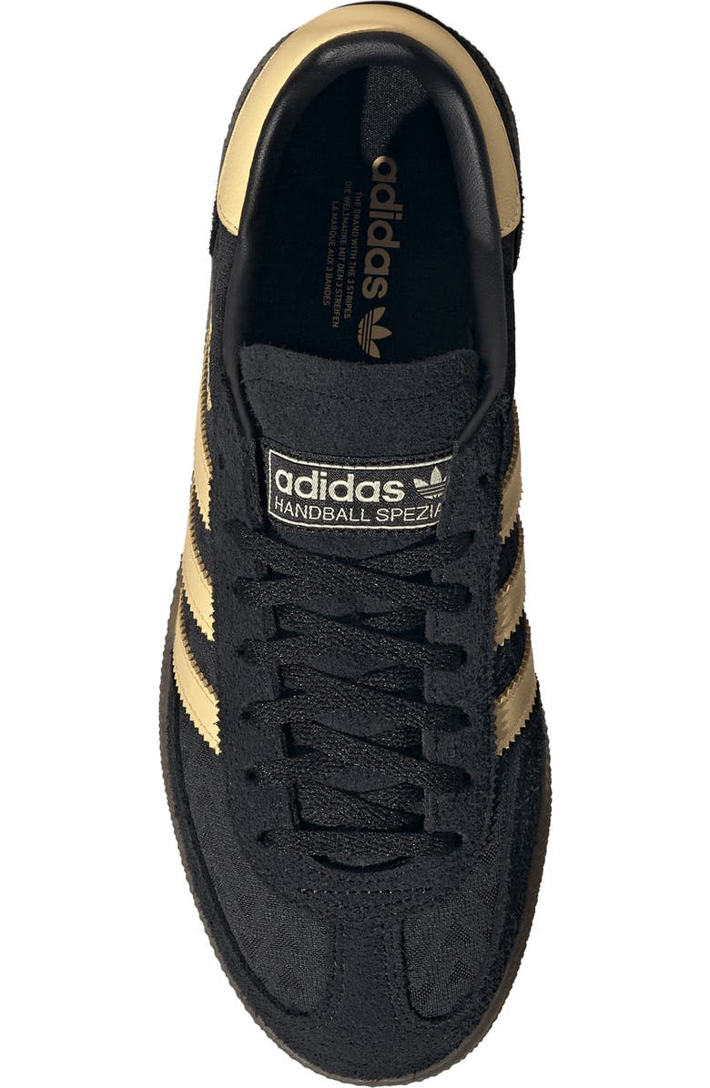 adidas Handball Spezial Sneaker, Alternate, color, Core Black/ Orange Tint/ Gum5