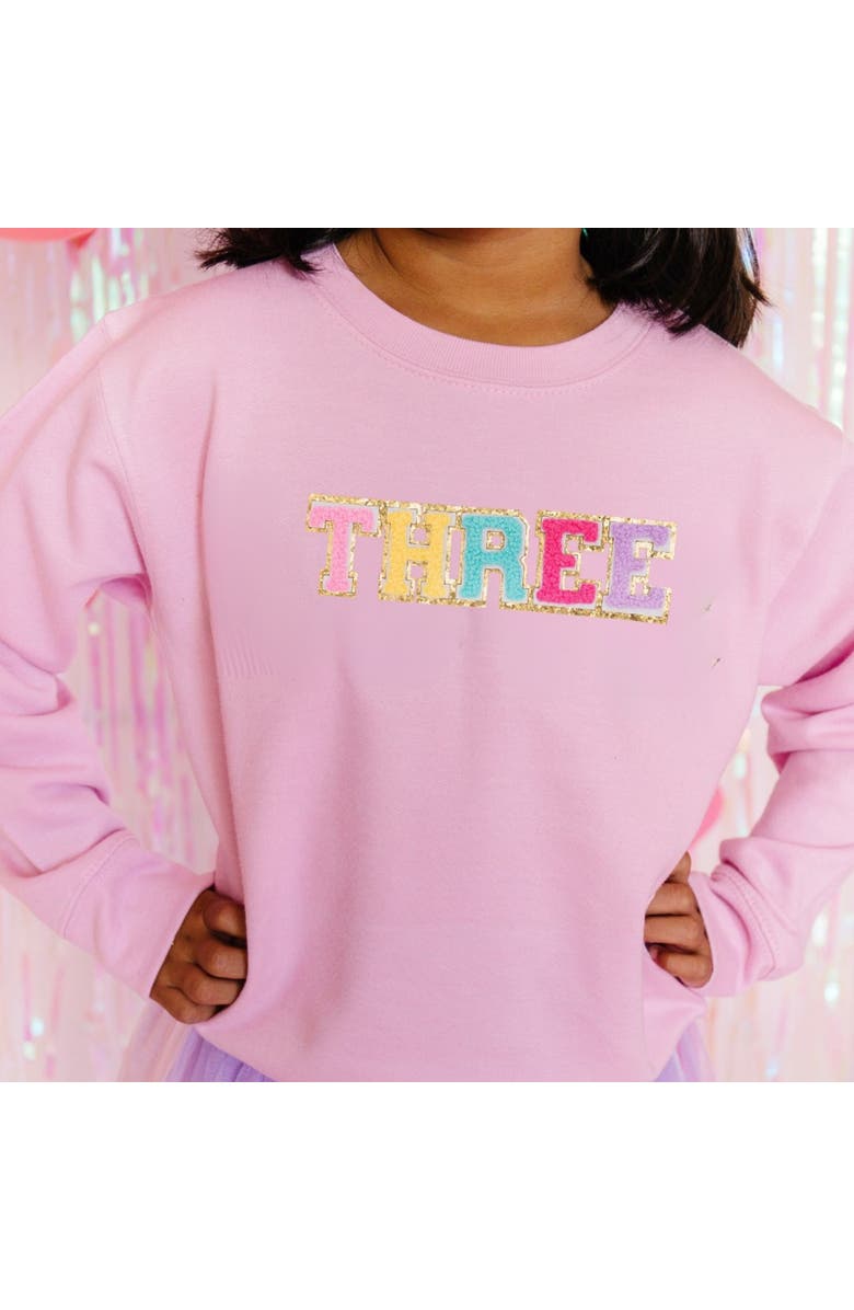 Sweet Wink Third Birthday Patch Sweatshirt, Alternate, color, 