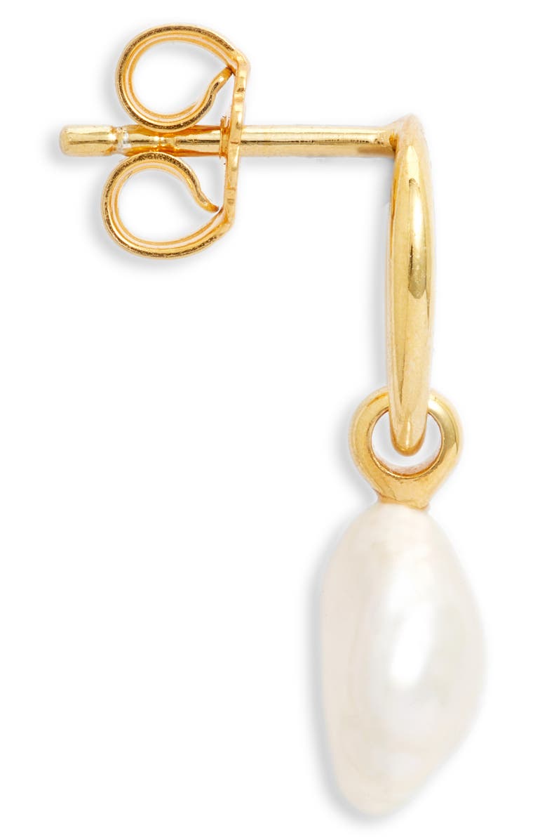 Monica Vinader Nura Freshwater Pearl Drop Frontal Hoop Earrings, Alternate, color, 18Ct Gold Vermeil/St Silver