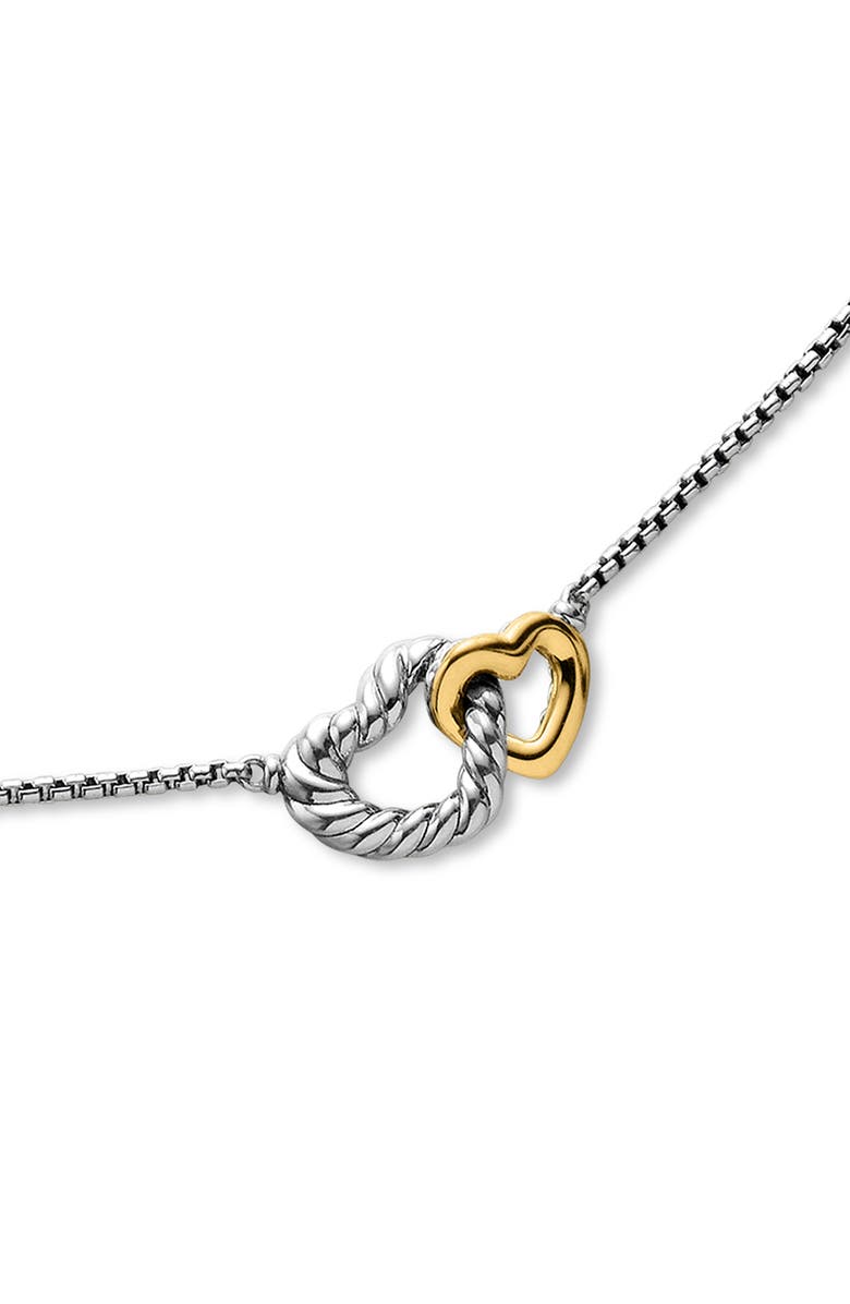 David Yurman Cable Collectibles<sup>®</sup> Interlocking Heart Necklace, Alternate, color, Silver