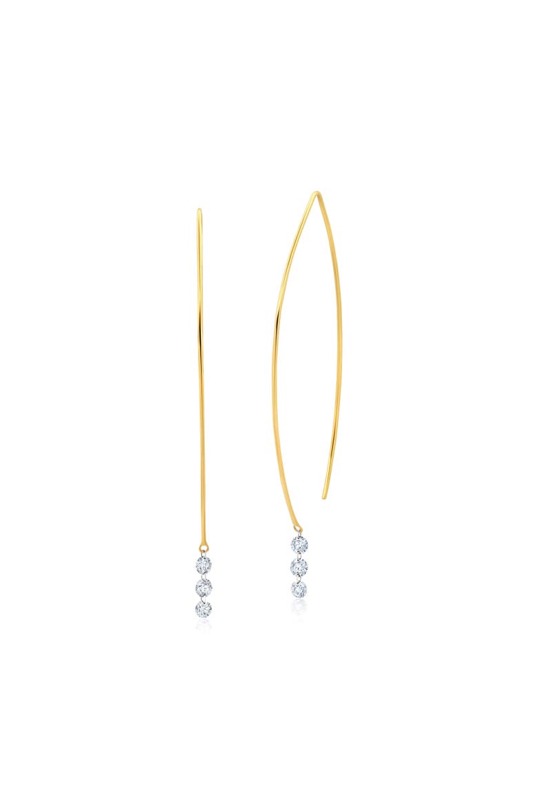 Floating Diamond Earrings, Main, color, Yellow Gold