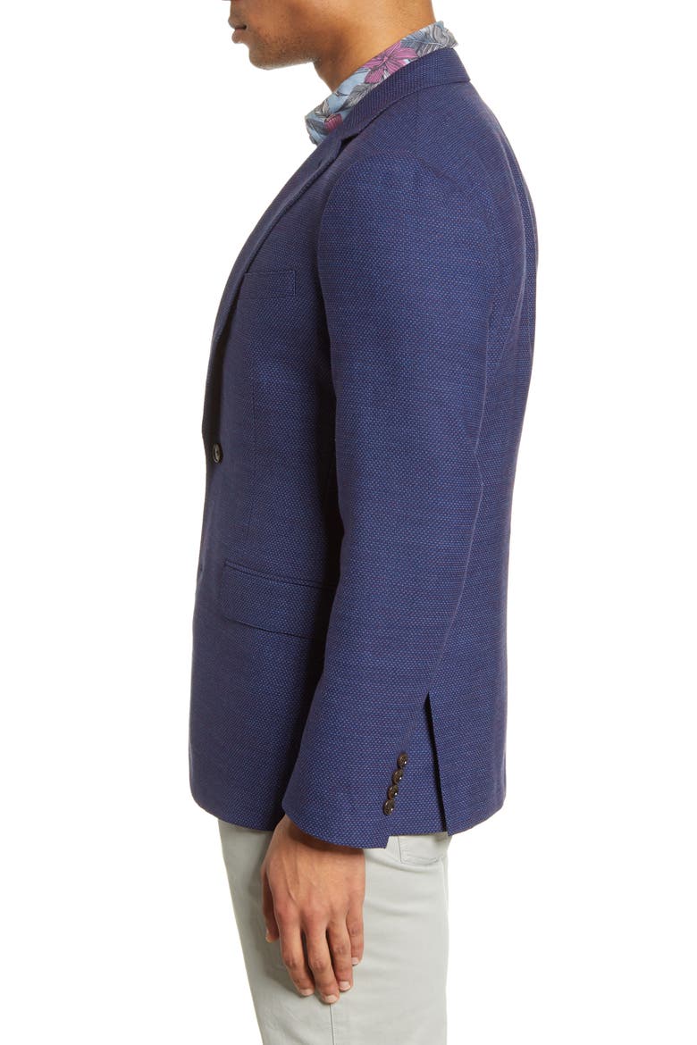Jetsetter Slim Fit Stretch Wool Sport Coat, Alternate, color, NAVY MICRO TEXTURE