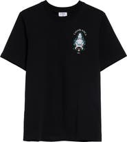 Casablanca Classic Fit Hotel Emblem Organic Cotton Graphic T-Shirt