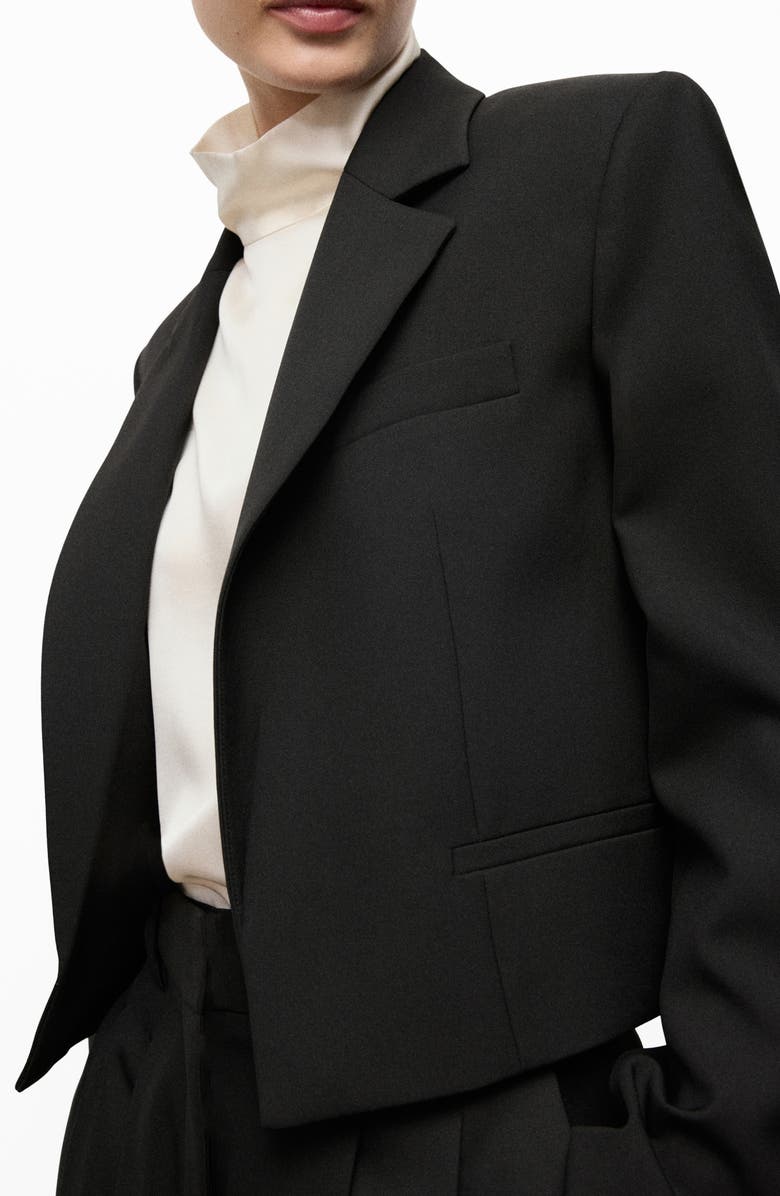 MANGO Crop Suit Blazer, Alternate, color, 