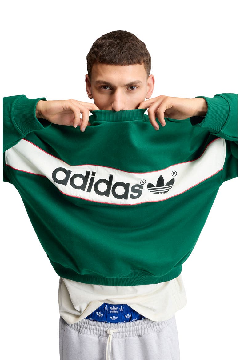 Graphic Crewneck Sweatshirt, Alternate, color, DARK GREEN
