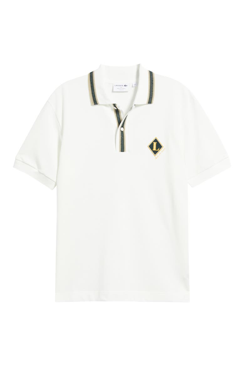 Made in France Classic Fit Badge Accent Polo, Main, color, FLOUR