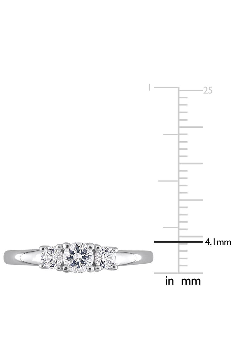 Julianna B. Created White Sapphire 3-Stone Ring 10k, Alternate, color, 10K White Gold