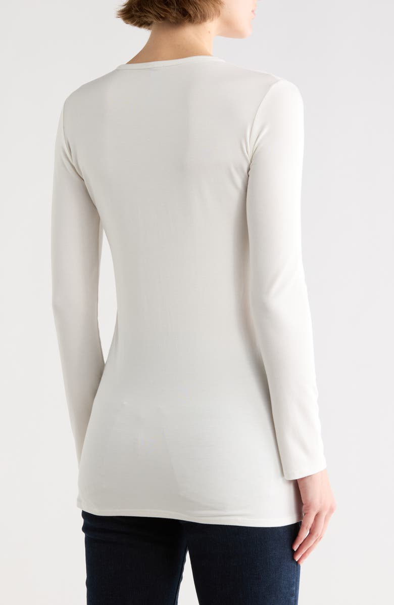 GO COUTURE Long Sleeve T-Shirt, Alternate, color, White Interlock