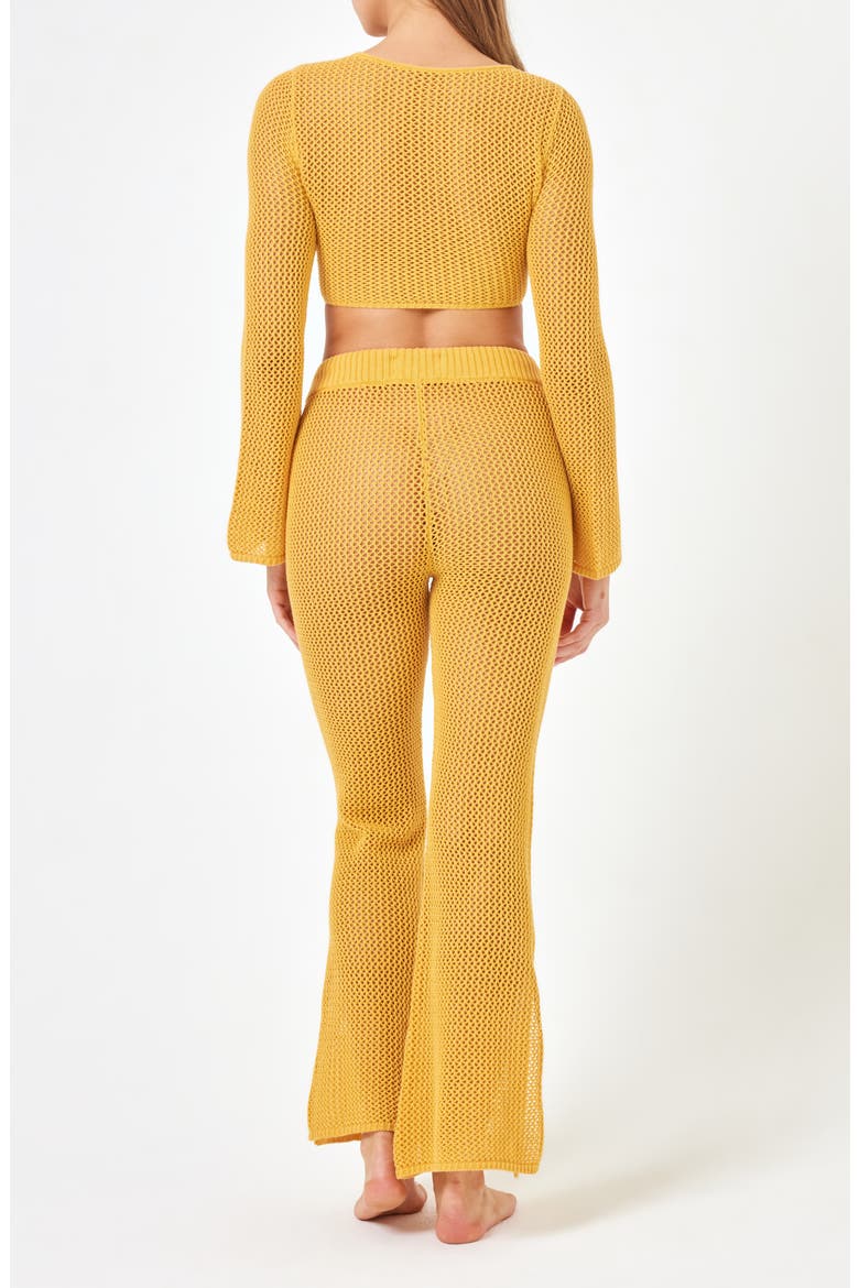 Los Cabos Open Stitch Cover-Up Sweater Pants, Alternate, color, SUNSHINE