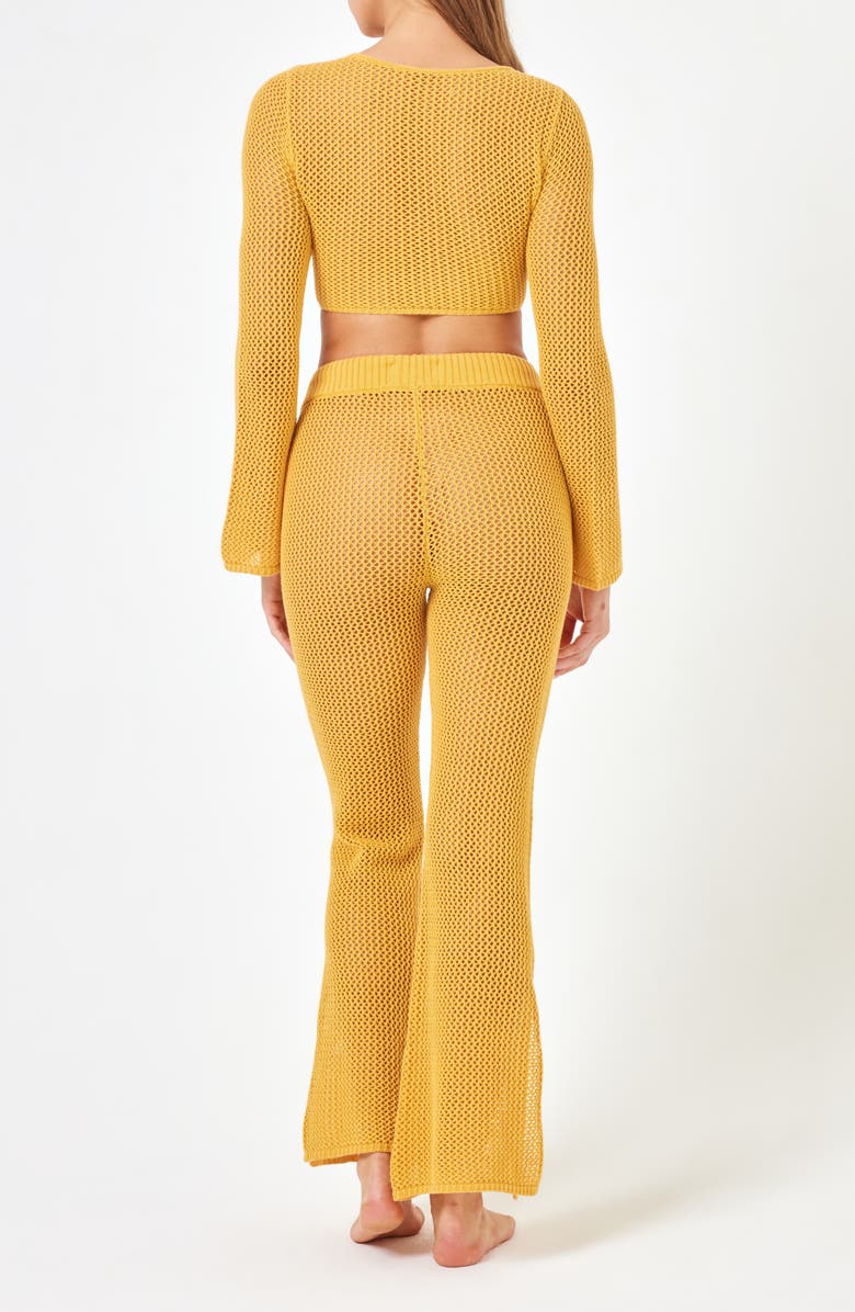 LSPACE Los Cabos Open Stitch Cover-Up Crop Top, Alternate, color, Sunshine