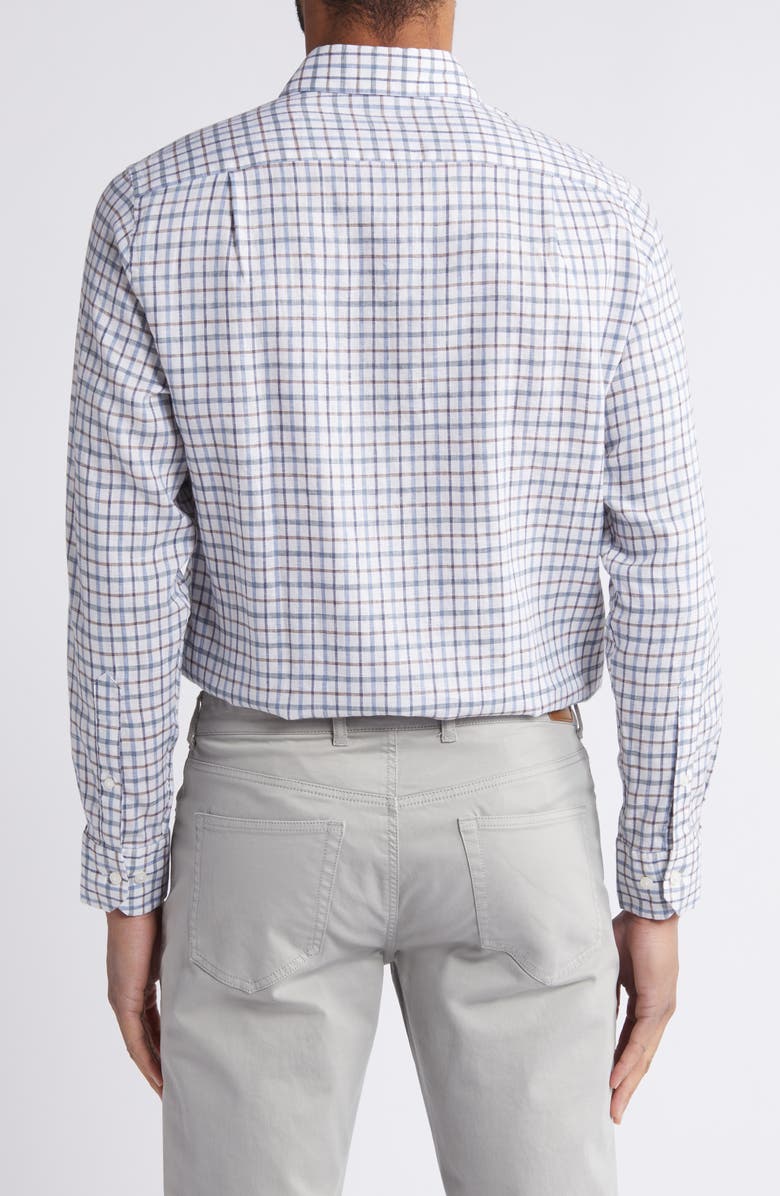 Scott Barber Tattersall Check Linen Twill Button-Up Shirt, Alternate, color,